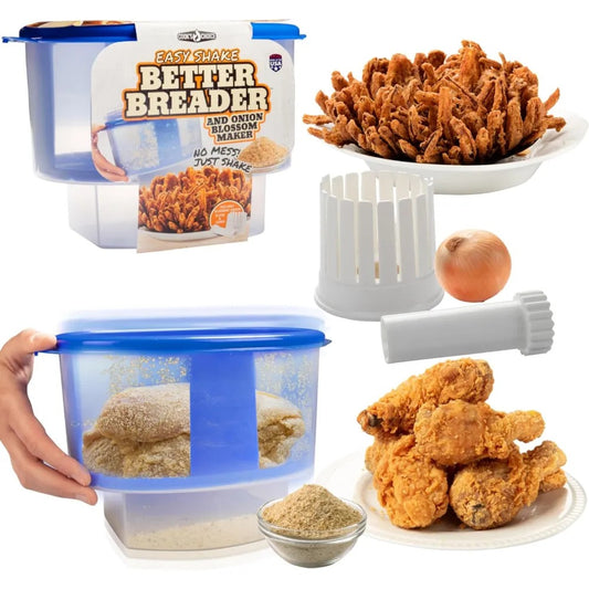 Original Better Breader Bowl & Onion Blossom Maker Combo Set