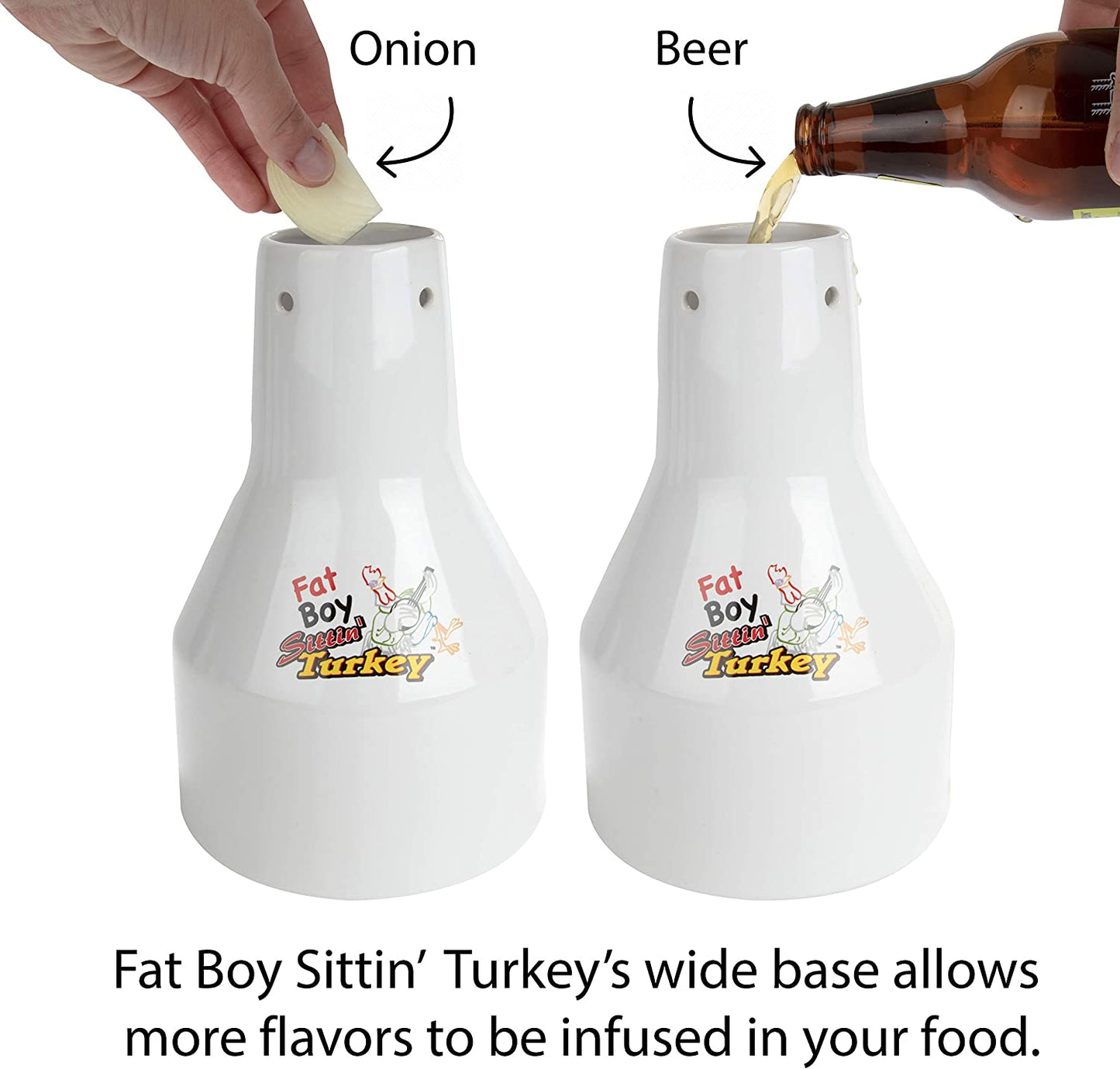 Fat Boy Sittin' Turkey Ceramic Beer Can Steamer & Roaster