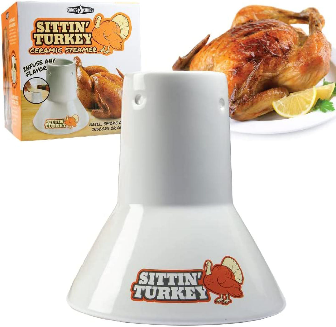 Sittin' Turkey Ceramic Beer Can Steamer & Roaster
