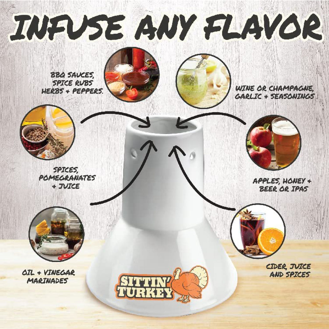 Sittin' Turkey Ceramic Beer Can Steamer & Roaster