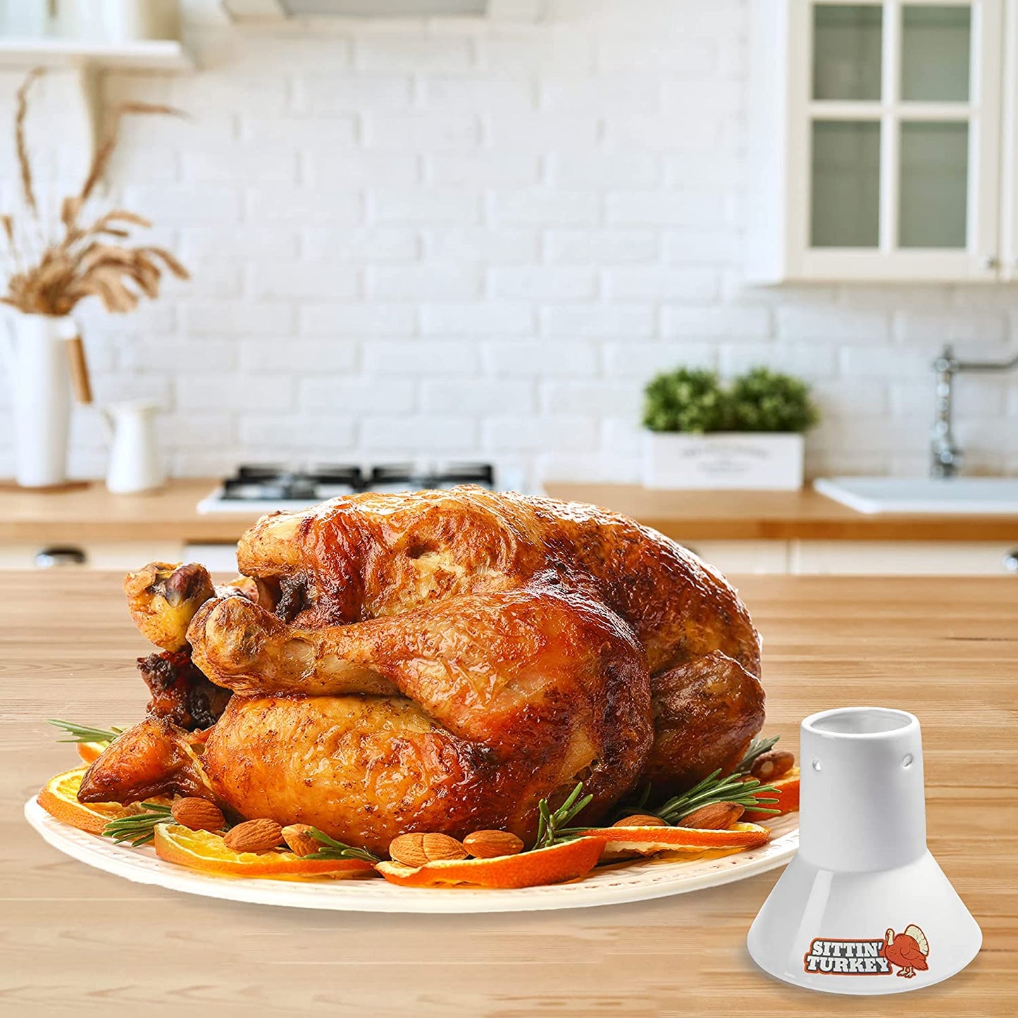 Sittin' Turkey Ceramic Beer Can Steamer & Roaster