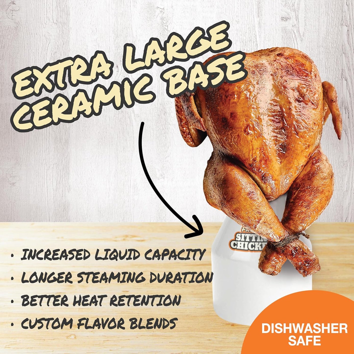 Fat Boy Sittin' Chicken Ceramic Beer Can Steamer & Roaster