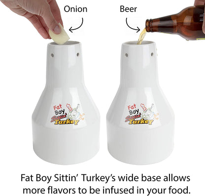 Fat Boy Sittin' Turkey Ceramic Beer Can Steamer & Roaster