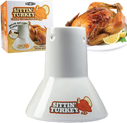 Sittin' Turkey Ceramic Beer Can Steamer & Roaster